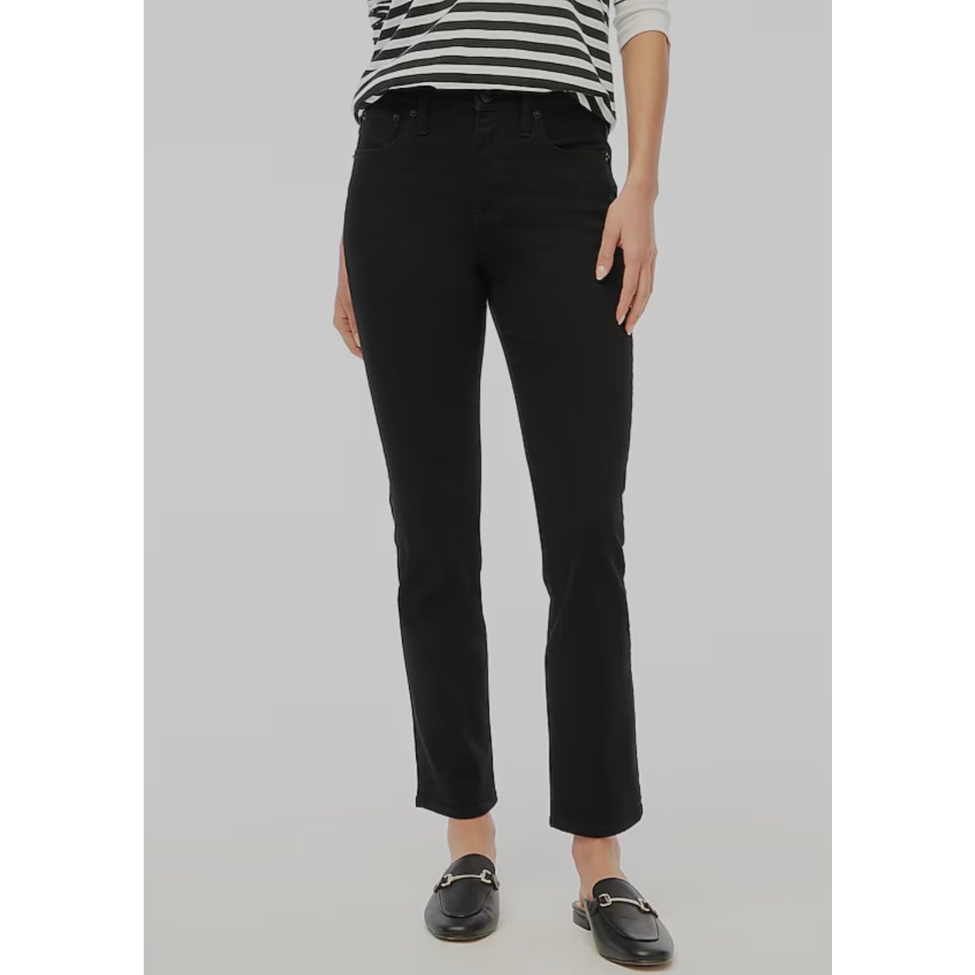 J.Crew New Women’s Black Essential Straight All Day Stretch Pant Jean Size 30